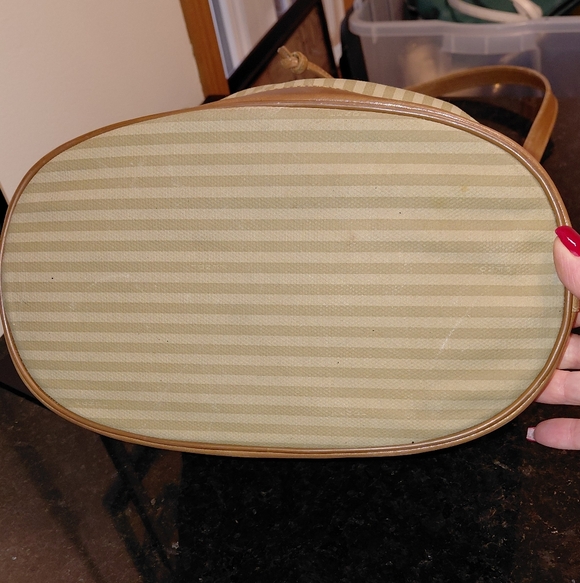 Fendi Vtg Penguin Striped Canvas Bucket Drawstring Crossbody Bag - Picture 5 of 17